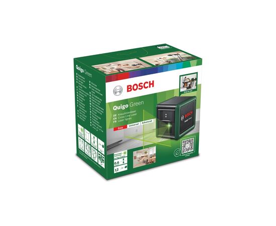 Лазерний нівелір Bosch Quigo Green, точність ± 0.8 мм/м, 12 м, зелений, 0.27 кг (0.603.663.C02), зображення 9 Лазерний нівелір Bosch Quigo Green, точність ± 0.8 мм/м, 12 м, зелений, 0.27 кг (0.603.663.C02), зображення 9