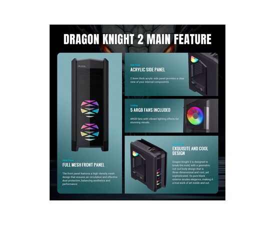 Корпус Gamemax Dragon Knight 2, изображение 7 Корпус Gamemax Dragon Knight 2, изображение 7