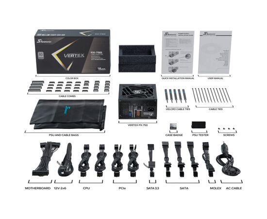 Блок питания Seasonic 750W VERTEX PX-750 (VERTEX PX-750), изображение 10 Блок питания Seasonic 750W VERTEX PX-750 (VERTEX PX-750), изображение 10