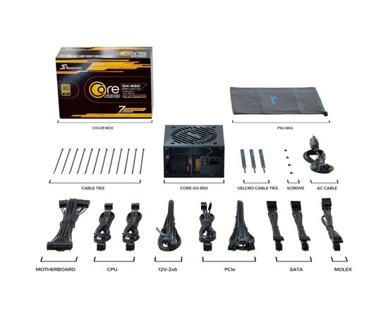 Блок питания Seasonic 850W BLACK CORE GX-850-ATX31 (CORE GX-850-ATX31), изображение 8 Блок питания Seasonic 850W BLACK CORE GX-850-ATX31 (CORE GX-850-ATX31), изображение 8