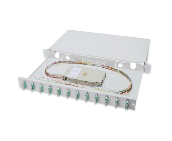 Патч-панель 1U 19", 12xSC duplex, incl, Splice Cass, OM3 Color Pigtails, Adapter Digitus (DN-96321/3)