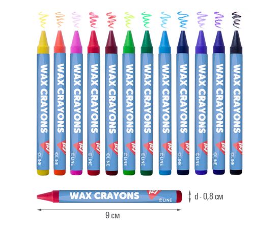 Карандаши цветные Yes Line Friends воскові 12 шт (590141), изображение 2