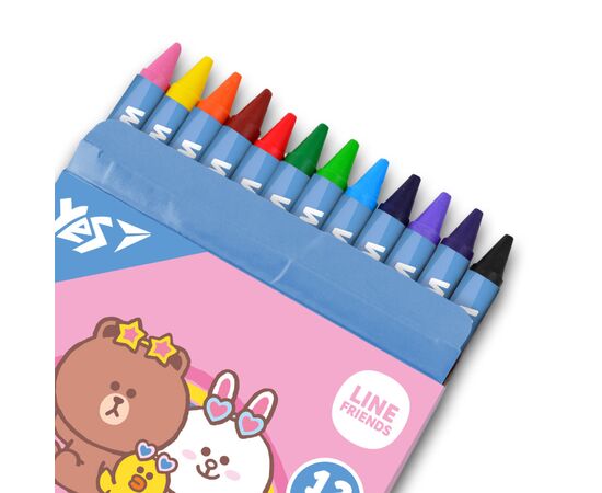 Карандаши цветные Yes Line Friends воскові 12 шт (590141), изображение 3