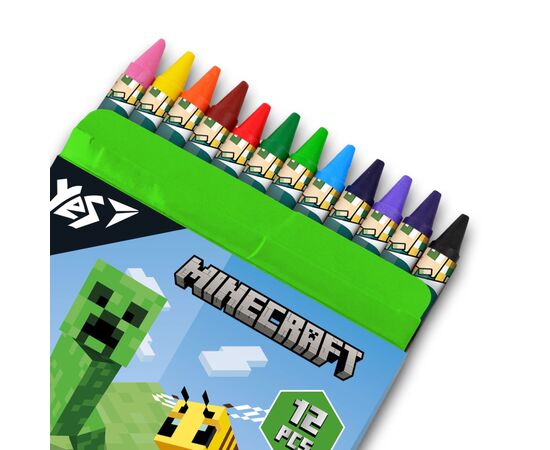 Карандаши цветные Yes Minecraft воскові 12 шт (590142), изображение 3