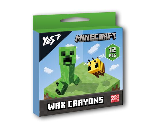 Олівці кольорові Yes Minecraft воскові 12 шт (590142)