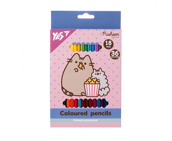 Олівці кольорові Yes Pusheen 18 шт 36 кол. (290769)