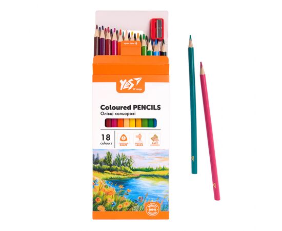 Карандаши цветные Yes Orange Line 18 кольорів з точилкою (290739), изображение 5 Карандаши цветные Yes Orange Line 18 кольорів з точилкою (290739), изображение 5