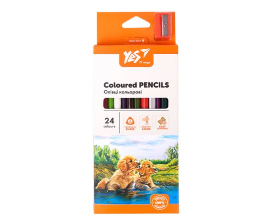 Карандаши цветные Yes Orange Line 24 кольорів з точилкою (290754), изображение 3 Карандаши цветные Yes Orange Line 24 кольорів з точилкою (290754), изображение 3