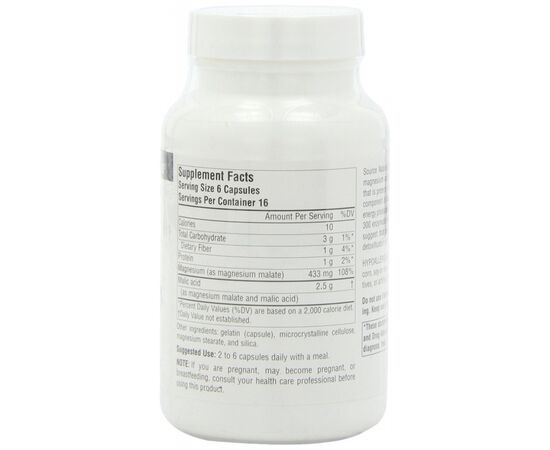 Минералы Source Naturals Магний + Яблочная Кислота 625мг, 100 капсул (SN1599), изображение 2 Минералы Source Naturals Магний + Яблочная Кислота 625мг, 100 капсул (SN1599), изображение 2
