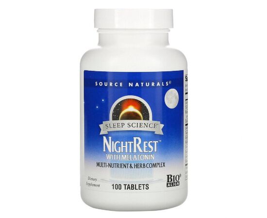 Вітамінно-мінеральний комплекс Source Naturals Комплекс для Нормалізації Сну, NightRest, 100 таблеток (SNS-00358)