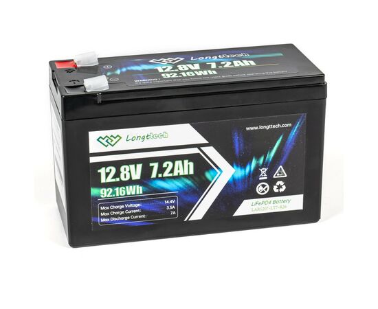 Батарея LiFePo4 Longttech LiFePO4 12.8V - 7.2Ah (LAR1207-LT7-R26)