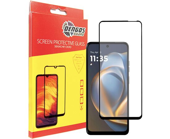 Стекло защитное Dengos Full Glue Motorola G05 (black) (TGFG-396)