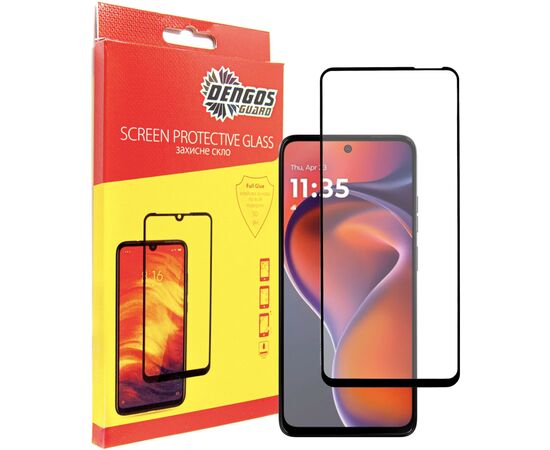 Стекло защитное Dengos Full Glue Motorola G15/G15 Power (black) (TGFG-397)