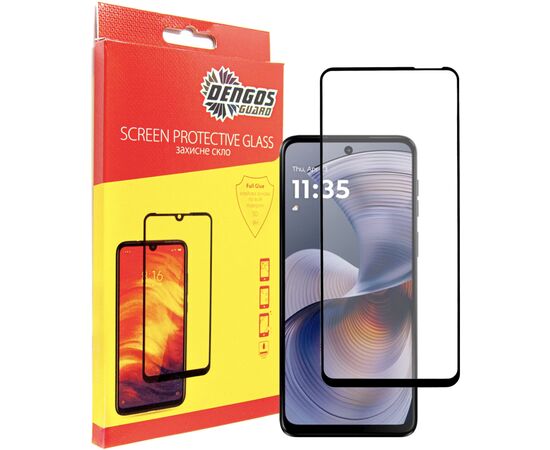 Скло захисне Dengos Full Glue Motorola G55 (black) (TGFG-398)