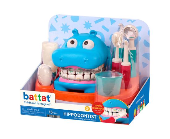 Игровой набор Battat Бегемотик у стоматолога (BT1803Z), изображение 2 Игровой набор Battat Бегемотик у стоматолога (BT1803Z), изображение 2