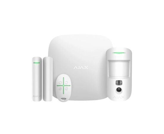 Комплект охоронної сигналізації Ajax StarterKit Cam Plus HDR white