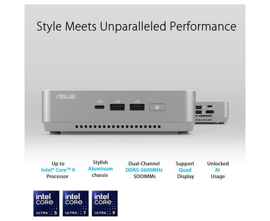 Компьютер ASUS NUC 14 Pro+ RNUC14RVSU900002I Kit(L6) / Ultra 9 185H, M.2 22x80 NVMe; 22x42 NVMe (90AR0051-M000J0), изображение 10 Компьютер ASUS NUC 14 Pro+ RNUC14RVSU900002I Kit(L6) / Ultra 9 185H, M.2 22x80 NVMe; 22x42 NVMe (90AR0051-M000J0), изображение 10