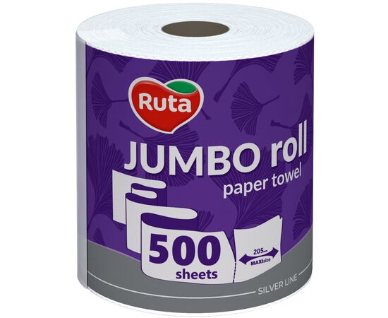 Бумажные полотенца Ruta Jumbo Roll 2 слоя 500 отрывов (4820202895503)