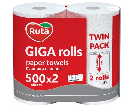 Бумажные полотенца Ruta Giga Rolls 2 слоя 2 рулона (4820202895848), изображение 2