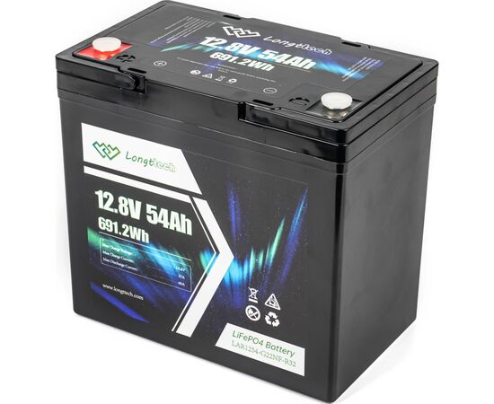 Батарея LiFePo4 Longttech 12.8V - 54Ah (LAR1254-G22NF-R32), изображение 4 Батарея LiFePo4 Longttech 12.8V - 54Ah (LAR1254-G22NF-R32), изображение 4