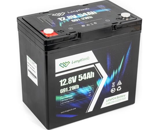 Батарея LiFePo4 Longttech 12.8V - 54Ah (LAR1254-G22NF-R32), изображение 5 Батарея LiFePo4 Longttech 12.8V - 54Ah (LAR1254-G22NF-R32), изображение 5