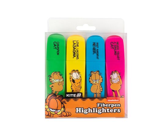 Набор маркеров Kite Highlighter Garfield, набор из 4-х цветов (GF25-444), изображение 2 Набор маркеров Kite Highlighter Garfield, набор из 4-х цветов (GF25-444), изображение 2