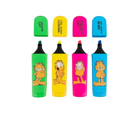 Набор маркеров Kite Highlighter Garfield, набор из 4-х цветов (GF25-444), изображение 3 Набор маркеров Kite Highlighter Garfield, набор из 4-х цветов (GF25-444), изображение 3