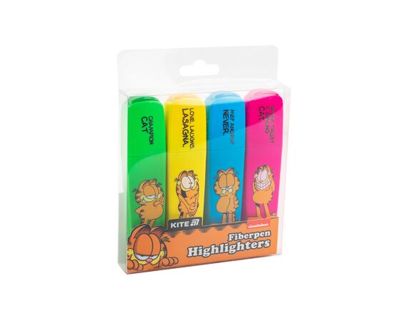 Набор маркеров Kite Highlighter Garfield, набор из 4-х цветов (GF25-444), изображение 4 Набор маркеров Kite Highlighter Garfield, набор из 4-х цветов (GF25-444), изображение 4