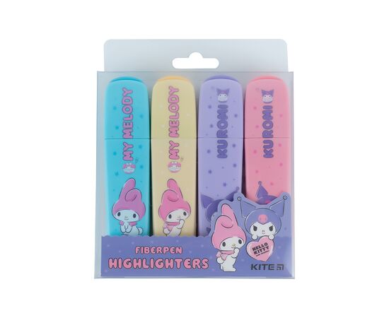 Набор маркеров Kite Highlighter Kuromi, набор из 4-х цветов (HK24-444), изображение 2 Набор маркеров Kite Highlighter Kuromi, набор из 4-х цветов (HK24-444), изображение 2