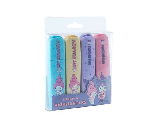 Набор маркеров Kite Highlighter Kuromi, набор из 4-х цветов (HK24-444), изображение 4 Набор маркеров Kite Highlighter Kuromi, набор из 4-х цветов (HK24-444), изображение 4