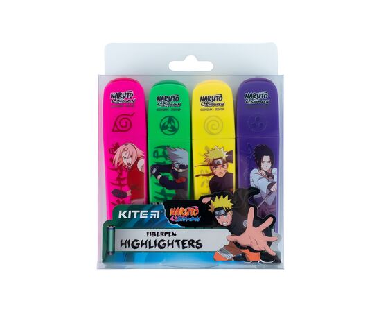 Набор маркеров Kite Highlighter Naruto, набор из 4-х цветов (NR24-444), изображение 2 Набор маркеров Kite Highlighter Naruto, набор из 4-х цветов (NR24-444), изображение 2