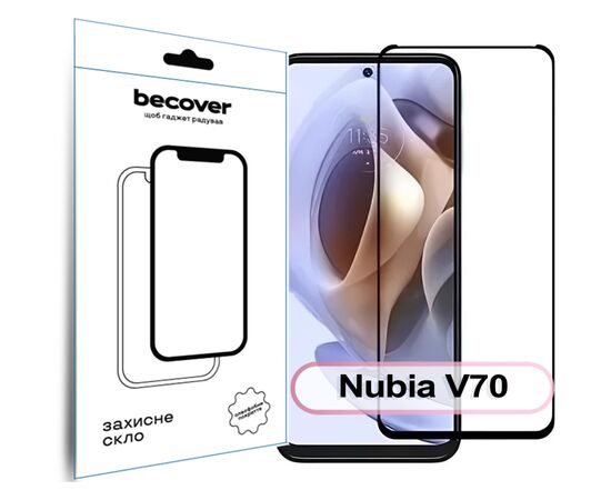 Стекло защитное BeCover Nubia V70 Black (713454)