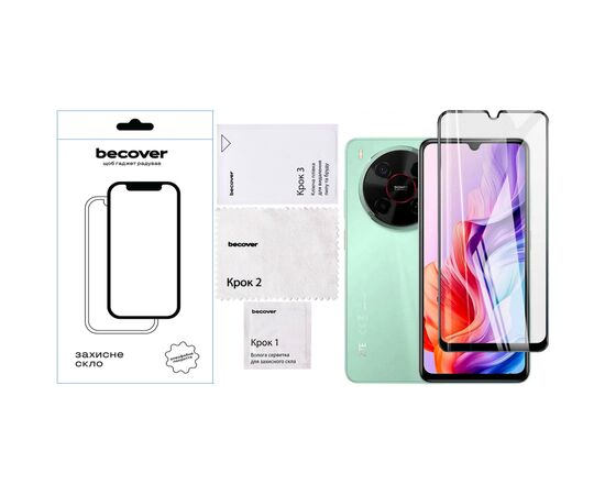 Стекло защитное BeCover Nubia V70 Max Black (713456), изображение 3 Стекло защитное BeCover Nubia V70 Max Black (713456), изображение 3