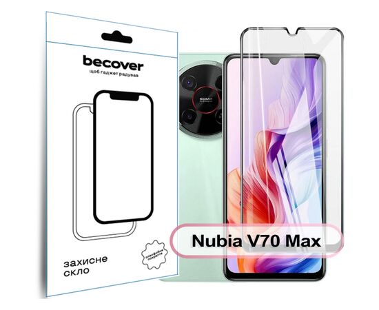 Стекло защитное BeCover Nubia V70 Max Black (713456)