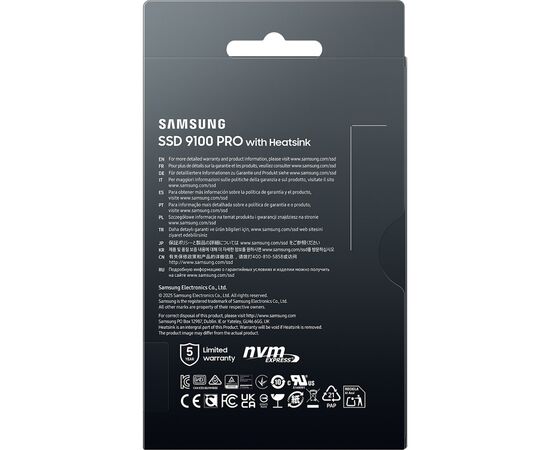 Накопитель SSD M.2 2280 4TB 9100 PRO Heatsink Samsung (MZ-VAP4T0CW), изображение 9 Накопитель SSD M.2 2280 4TB 9100 PRO Heatsink Samsung (MZ-VAP4T0CW), изображение 9