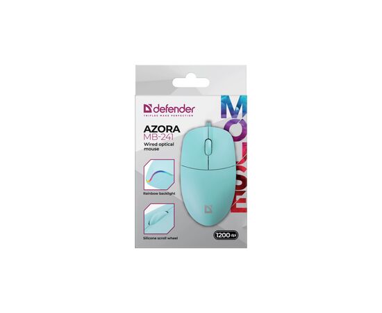 Мышка Defender Azora MB-241 LED USB Blue (52243), изображение 4 Мышка Defender Azora MB-241 LED USB Blue (52243), изображение 4