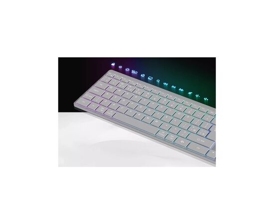 Клавиатура Canyon HKB-W11 Slim Dual Mode Wireless/Bluetooth RGB UA Grey (CNS-HBTK11G), изображение 5 Клавиатура Canyon HKB-W11 Slim Dual Mode Wireless/Bluetooth RGB UA Grey (CNS-HBTK11G), изображение 5