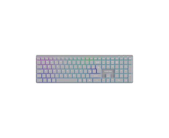 Клавиатура Canyon HKB-W11 Slim Dual Mode Wireless/Bluetooth RGB UA Grey (CNS-HBTK11G)