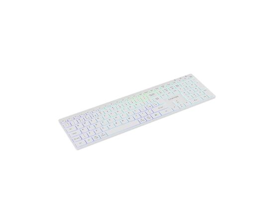 Клавиатура Canyon HKB-W11 Slim Dual Mode Wireless/Bluetooth RGB UA White (CNS-HBTK11W), изображение 4 Клавиатура Canyon HKB-W11 Slim Dual Mode Wireless/Bluetooth RGB UA White (CNS-HBTK11W), изображение 4
