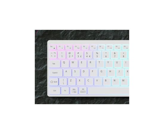Клавиатура Canyon HKB-W11 Slim Dual Mode Wireless/Bluetooth RGB UA White (CNS-HBTK11W), изображение 6 Клавиатура Canyon HKB-W11 Slim Dual Mode Wireless/Bluetooth RGB UA White (CNS-HBTK11W), изображение 6
