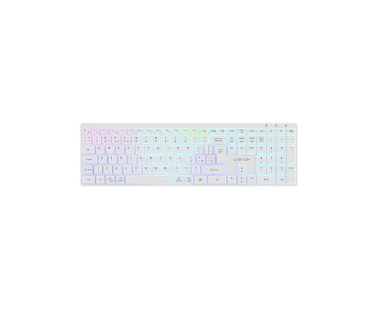 Клавиатура Canyon HKB-W11 Slim Dual Mode Wireless/Bluetooth RGB UA White (CNS-HBTK11W)