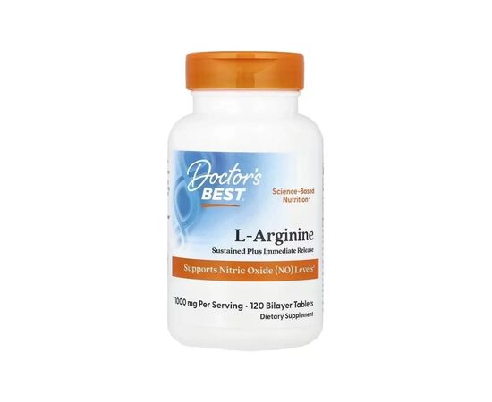 Витаминно-минеральный комплекс Doctor's Best L-Аргинин, 500 мг в каждой, L-Arginine 1000, 120 таблеток (DRB-00200)