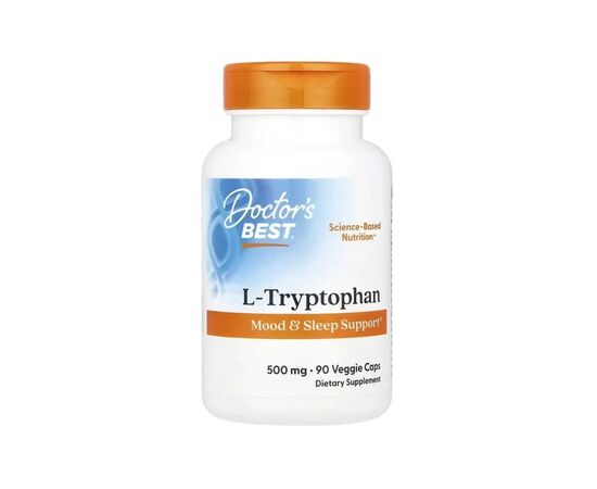 Вітамінно-мінеральний комплекс Doctor's Best L-триптофан, 500 мг, L-Tryptophan, 90 вегетаріанських капсул (DRB-00126)