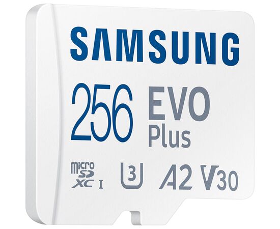 Карта памяти Samsung 256GB microSD class 10 UHS-I U3 V30 A2 EVO Plus (MB-MC256SA/EU), изображение 3 Карта памяти Samsung 256GB microSD class 10 UHS-I U3 V30 A2 EVO Plus (MB-MC256SA/EU), изображение 3