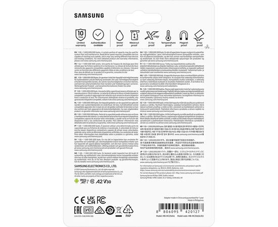 Карта памяти Samsung 256GB microSD class 10 UHS-I U3 V30 A2 EVO Plus (MB-MC256SA/EU), изображение 9 Карта памяти Samsung 256GB microSD class 10 UHS-I U3 V30 A2 EVO Plus (MB-MC256SA/EU), изображение 9