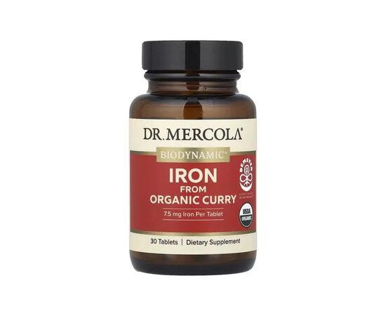 Минералы Dr. Mercola Железо из органического карри, Iron From Organic Curry, 30 таблето (MCL-21346)