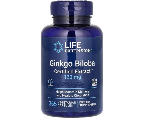 Витаминно-минеральный комплекс Life Extension Гинкго Билоба сертифицированный экстракт, 120 мг, Ginkgo Bilo (LEX-16583)