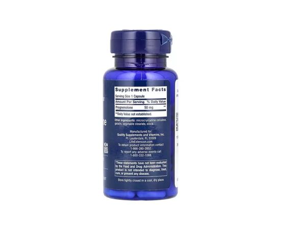 Витаминно-минеральный комплекс Life Extension Прегненолон, Pregnenolone, 100 капсул (LEX-30210), изображение 2 Витаминно-минеральный комплекс Life Extension Прегненолон, Pregnenolone, 100 капсул (LEX-30210), изображение 2