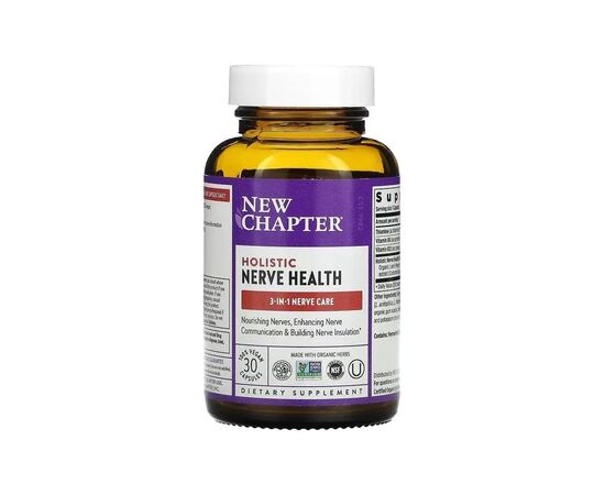 Витаминно-минеральный комплекс New Chapter Здоровье нервной системы, Holistic Nerve Health, 30 капсул (NCR-90366), изображение 3 Витаминно-минеральный комплекс New Chapter Здоровье нервной системы, Holistic Nerve Health, 30 капсул (NCR-90366), изображение 3