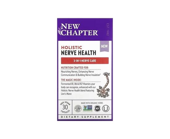 Витаминно-минеральный комплекс New Chapter Здоровье нервной системы, Holistic Nerve Health, 30 капсул (NCR-90366)